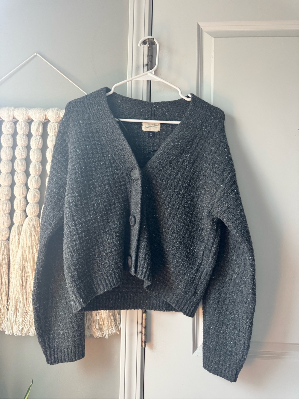 Universal thread chunky oversized cardigan sweater size xs charcoal gray
